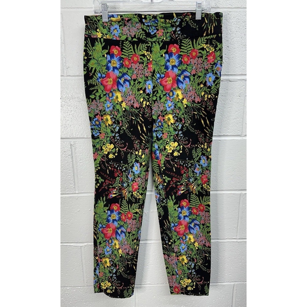 Soft Surroundings Ankle Pants Multicolor Floral Stretch / Women's Large Tall
